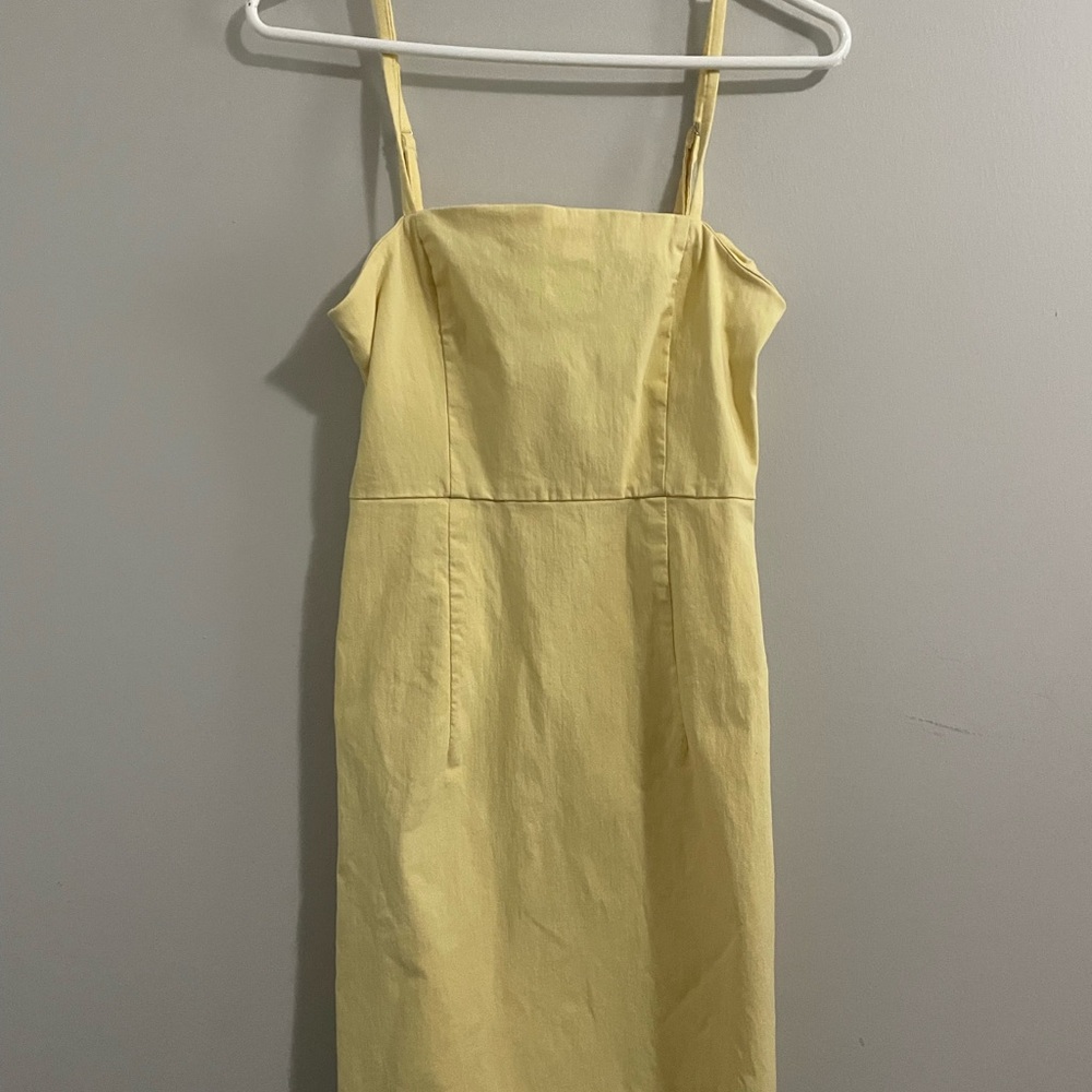 Yellow Spaghetti-Strap Summer Dress